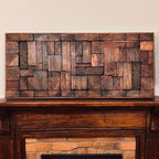 Wall Reclaimed Wood Art Decor, modern large Rustic Mix Media, Sculpture Geometric Abstract County Cabin 3d Mosaic Farmhouse Coastal Wall Art