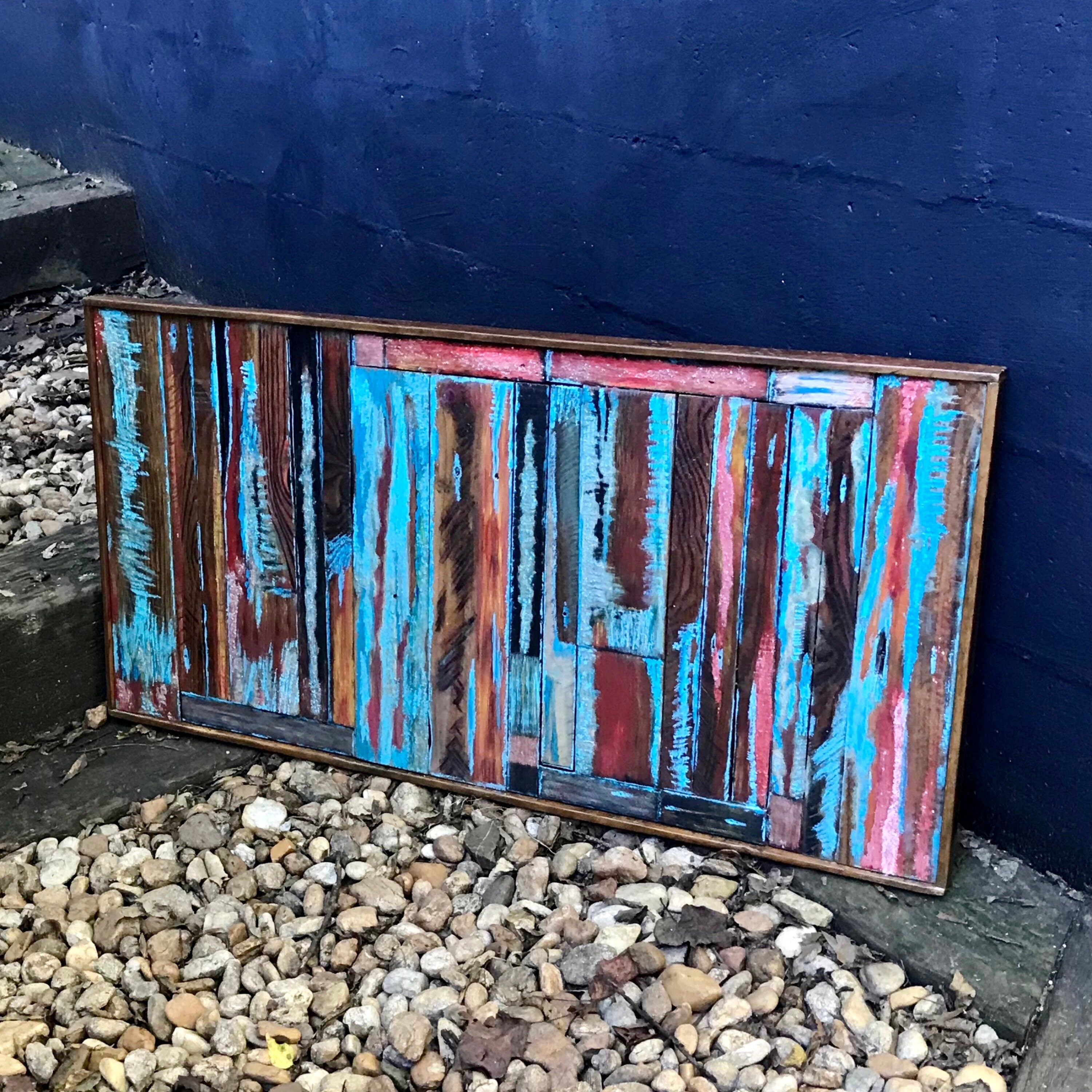 Wall Reclaimed Wood Art Decor, modern Rustic large Mix Media, Sculpture Geometric Abstract County Cabin 3d Mosaic Farmhouse Coastal Wall Art