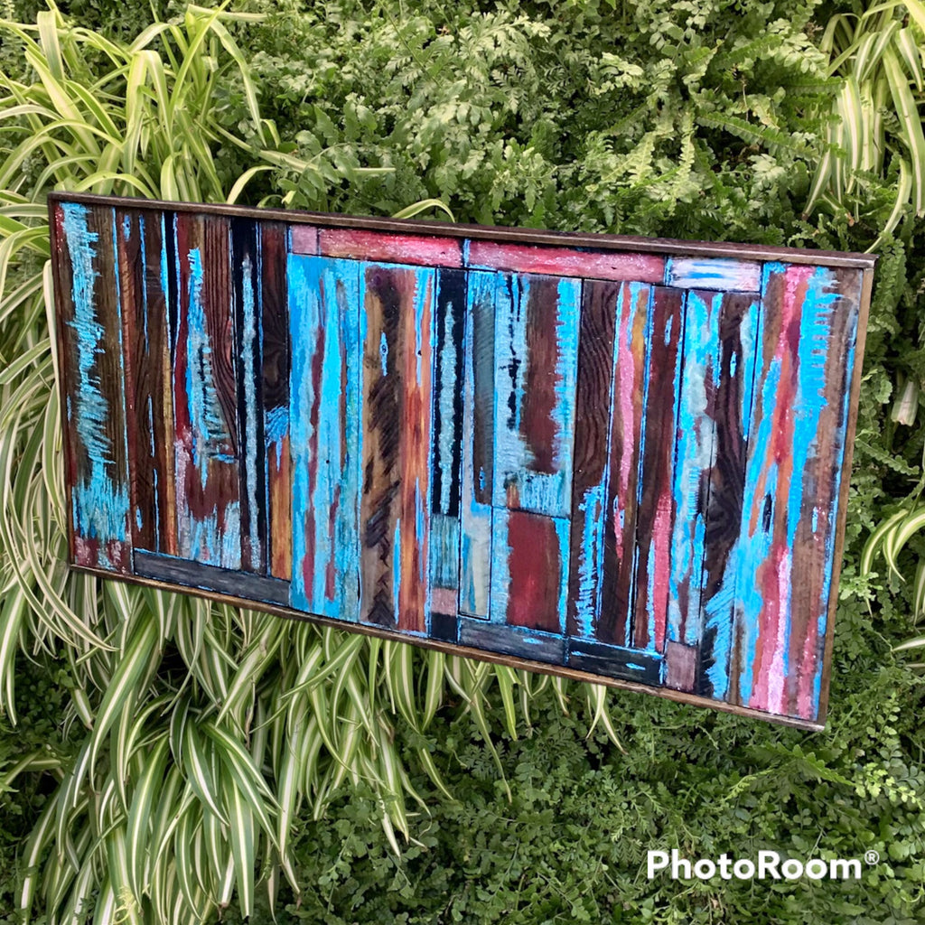 Wall Reclaimed Wood Art Decor, modern Rustic large Mix Media, Sculpture Geometric Abstract County Cabin 3d Mosaic Farmhouse Coastal Wall Art