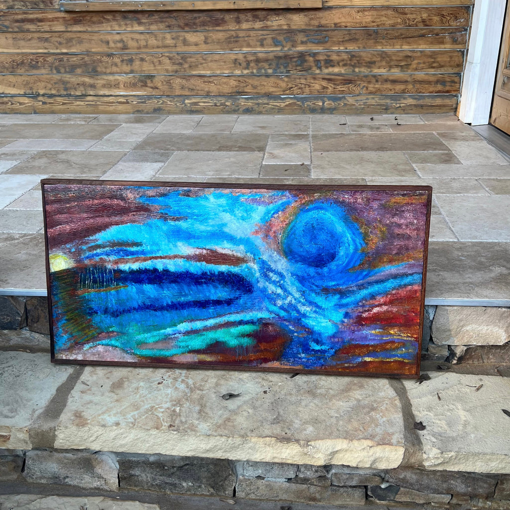 Wall Modern Large Reclaimed Wood Art, Abstract Mix Media Decor Original Oil Painting Wall Art, Farmhouse country CabIn Contemporary Decor