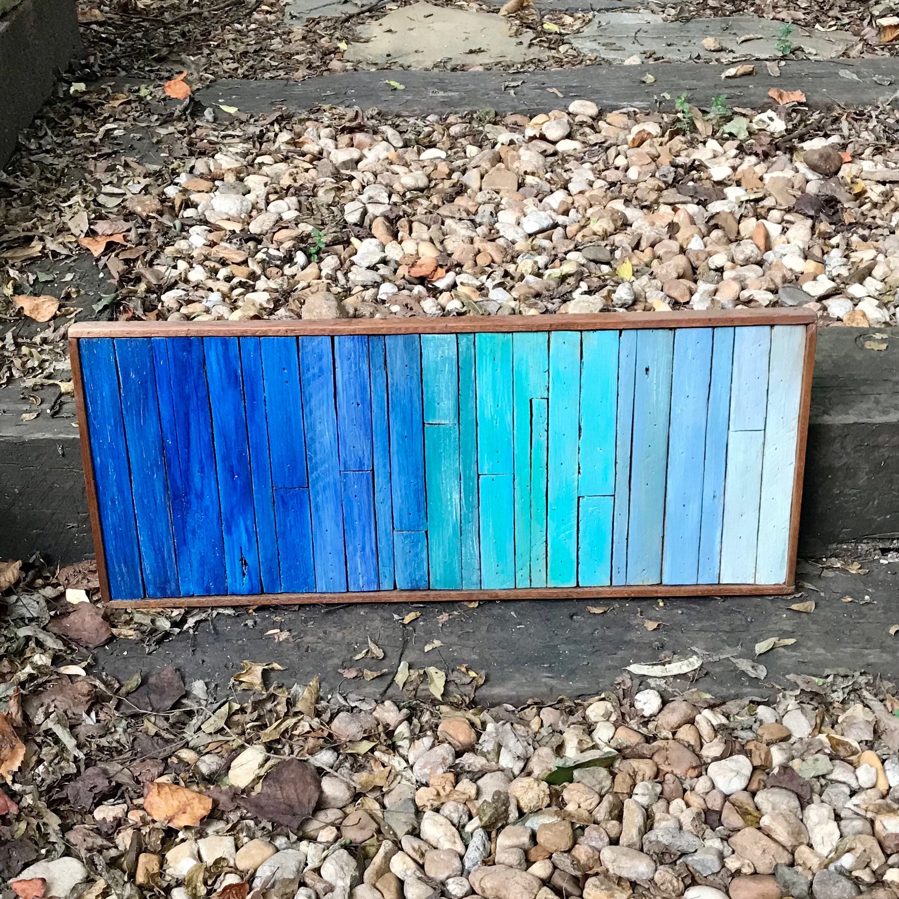 Wall Reclaimed Wood Art Decor, modern large Rustic Mix Media, Sculpture Geometric Abstract County Cabin 3d Mosaic Farmhouse Coastal Wall Art