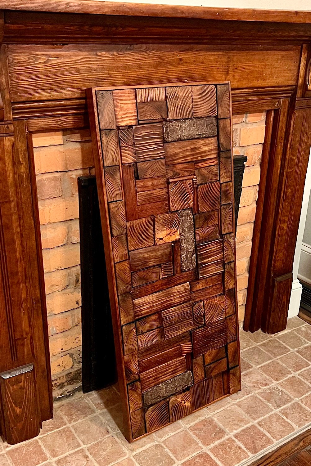 Wall Reclaimed Wood Art Decor, modern large Rustic Mix Media, Sculpture Geometric Abstract County Cabin 3d Mosaic Farmhouse Coastal Wall Art