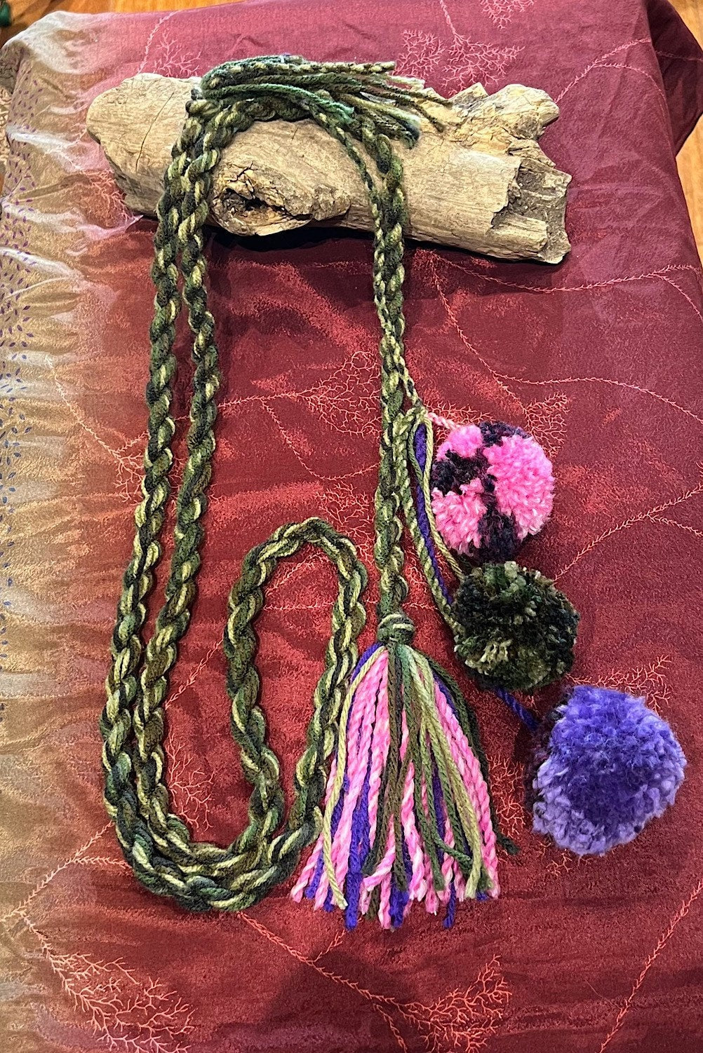 Boho festival Rope Belt Pom Pom Belt, Hippie Wrap Belly Dance Belt, Belly Chain Belts, Tassel Belts, Tribel Ethnic Rope Adjustable Belt