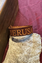 Leather Bracelet, Kabbalah Jerusalem, the holy city Leather Bracelet,Support Israel Jewish Bracelet,Spiritual Prayer