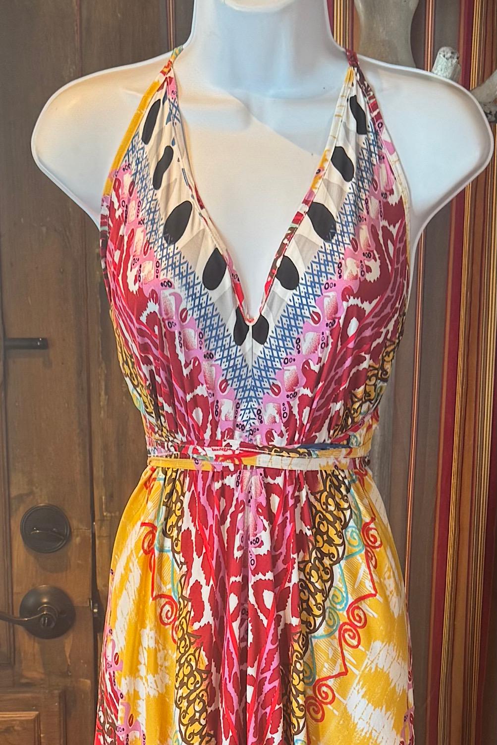 Boho Halter Maxi Dress: Ruffle Rayon Bohemian Festival Dress