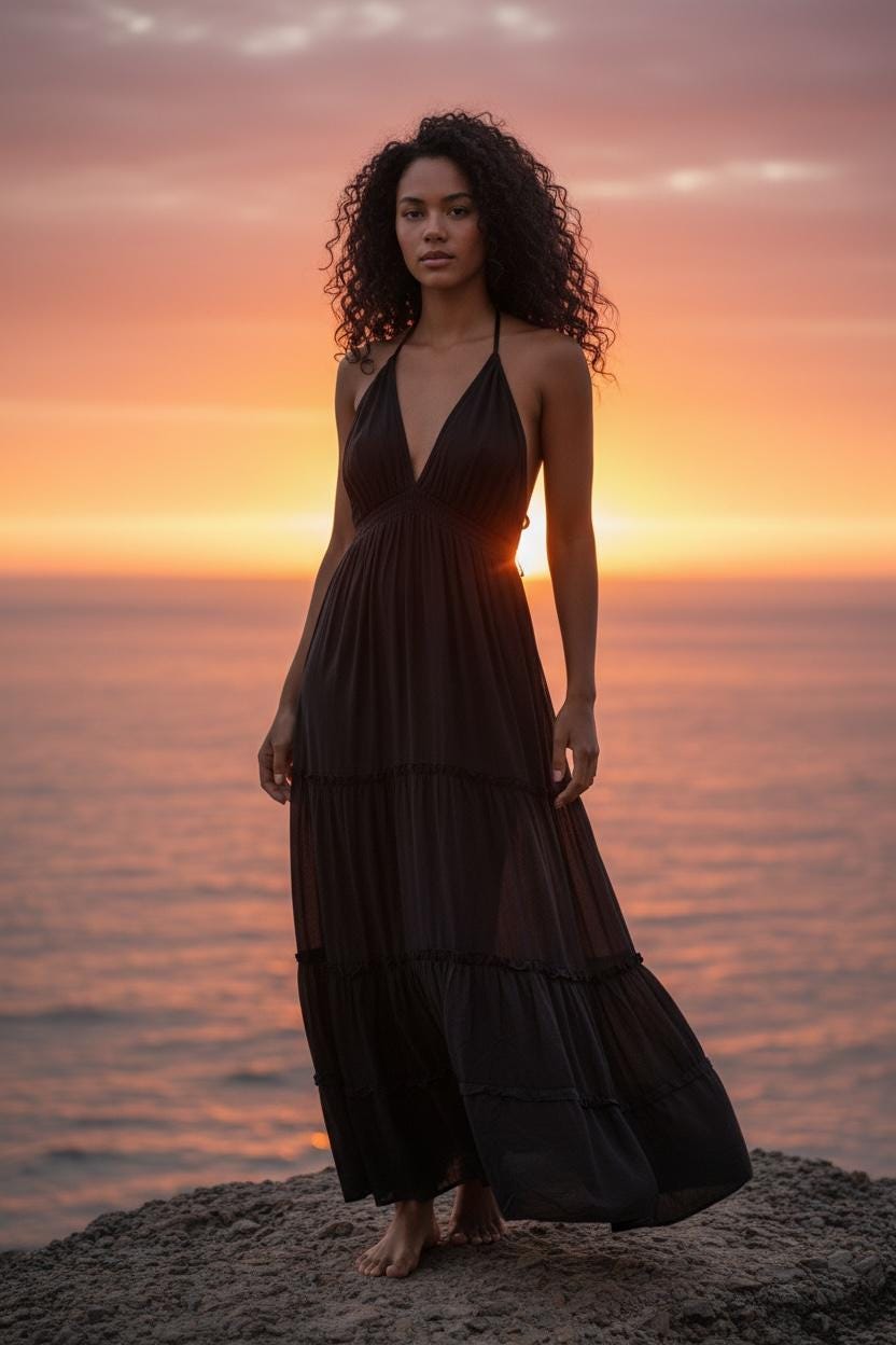 Boho Long Ruffle Dress, Hippie Dress, Open back Dress, Bohemian Festival Ethnic Dress, Boho Dress, Beach Halter Ruffle Boho Gypsy Dress
