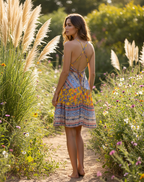 Boho Ruffle Dress, Hippie Dress, Open back Dress, Bohemian Festival Ethnic Dress, Boho Dress, Beach Halter Ruffle Dress Gypsy Boho Dress