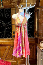 Boho Festival Dress, Bohemian Silk Dress, Ethnic Beach Short Dress, Festival Dress, Hippie Dress, Women Vintage Silk Boho Chic Gypsy Dress