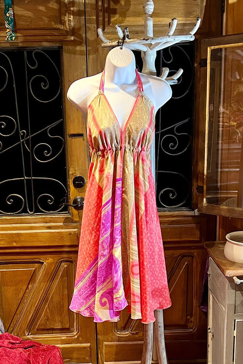 Boho Festival Dress, Bohemian Silk Dress, Ethnic Beach Short Dress, Festival Dress, Hippie Dress, Women Vintage Silk Boho Chic Gypsy Dress