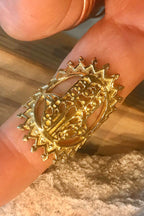 Hamsa ring, Gift for her/Him, Gold ring, Adjustable ring, brass  ring, Festival Jewelry, Boho, Gypsi, Good luck ring, Spiritual Ring
