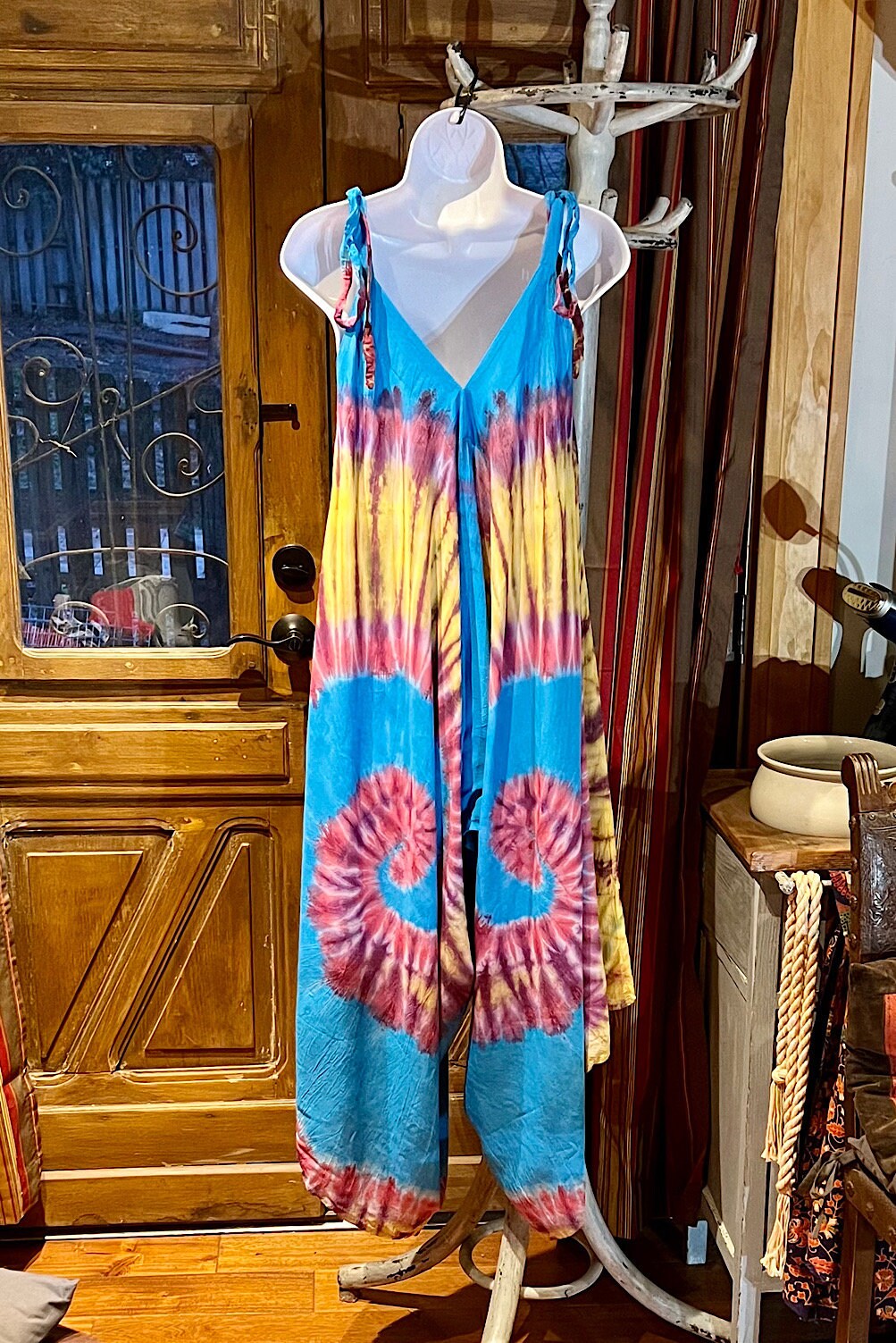 Boho Tie Dye Jumpsuit, Bohemian Clothing, Boho jumpsuit Harem Pants, Loose Yoga  Festival Pants, Wide Leg Women Festival Pants, Hippie Pants
