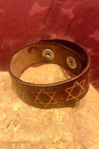 Leather Star Of David Bracelet, Support Israel Kabbalah Magen David Bracelet, Jewish Leather Bracelet,Spiritual Jewish Leather Bracelet