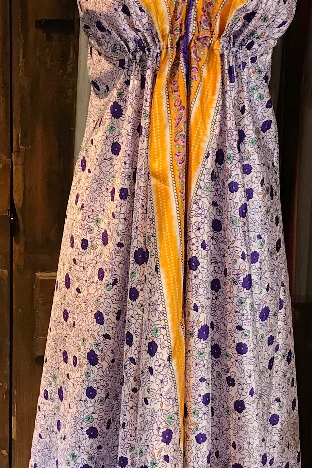 Boho Silk Dress, Bohemian Halter, Dress Ethnic Beach Dress, Festival Dress, Hippie Dress, Vintage Recycled Silk Dress, Boho Chic Gypsy Dress