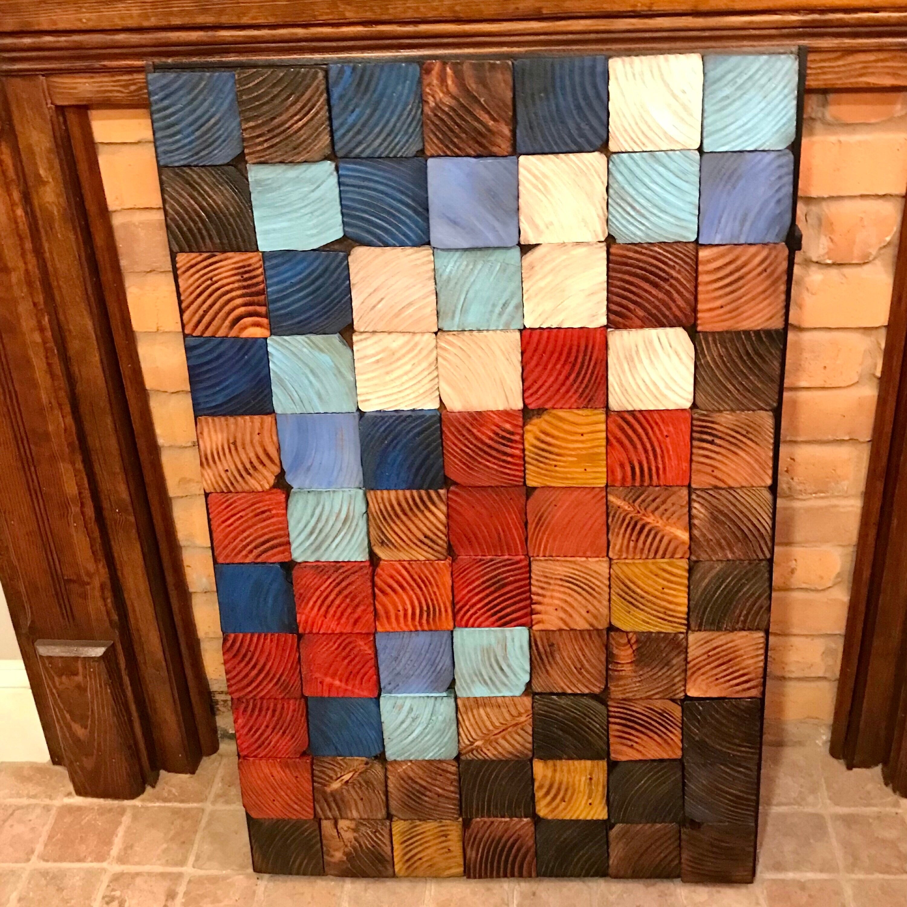 Wall Modern Large Reclaimed Wood Art Decor, Rustic Mix Media, Sculpture Geometric Abstract County Cabin 3d Mosaic Farmhouse Coastal Wall Art