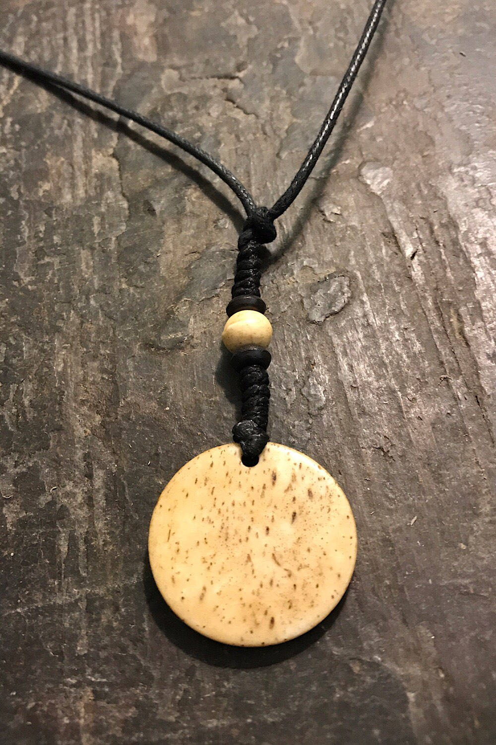 Carved Bone Pendant Necklace/ Chakra Necklace/ BoHo Bone Necklace/ Mantra Pendant/ Festival Jewelry/ Bone Pendant/ Spiritual Jewelry Gifts