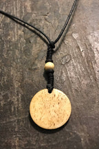 Carved Bone Pendant Necklace/ Chakra Necklace/ BoHo Bone Necklace/ Mantra Pendant/ Festival Jewelry/ Bone Pendant/ Spiritual Jewelry Gifts