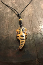 Carved Bone Pendant Necklace/ Chakra Necklace/ BoHo Bone Necklace/ Ganesh Pendant/ Festival Jewelry/ Bone Pendant/ Spiritual Jewelry Gifts