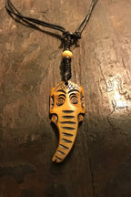 Carved Bone Pendant Necklace/ Chakra Necklace/ BoHo Bone Necklace/ Ganesh Pendant/ Festival Jewelry/ Bone Pendant/ Spiritual Jewelry Gifts