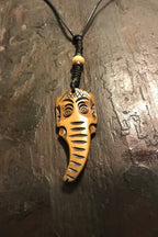 Carved Bone Pendant Necklace/ Chakra Necklace/ BoHo Bone Necklace/ Ganesh Pendant/ Festival Jewelry/ Bone Pendant/ Spiritual Jewelry Gifts