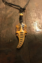 Carved Bone Pendant Necklace/ Chakra Necklace/ BoHo Bone Necklace/ Ganesh Pendant/ Festival Jewelry/ Bone Pendant/ Spiritual Jewelry Gifts
