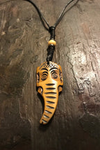 Carved Bone Pendant Necklace/ Chakra Necklace/ BoHo Bone Necklace/ Ganesh Pendant/ Festival Jewelry/ Bone Pendant/ Spiritual Jewelry Gifts