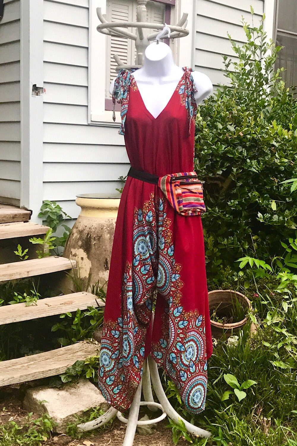 Boho Jumpsuit, Bohemian Clothing, Boho jumpsuit Harem Pants, Loose Yoga Festival Pants, Wide Leg Women Festival Pants, Hippie Summer Romper