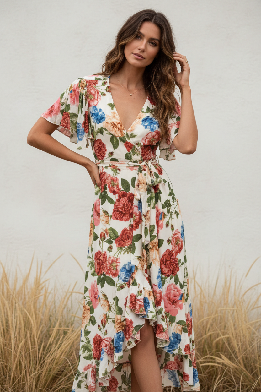 Boho Kimono Long Dress, Hippie Dress, Long Bell Sleeves Dress, Bohemian Festival Ethnic Dress, Boho Dress, Beach Gypsy Adjustable Dress