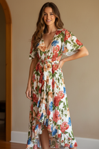 Boho Kimono Long Dress, Hippie Dress, Long Bell Sleeves Dress, Bohemian Festival Ethnic Dress, Boho Dress, Beach Gypsy Adjustable Dress