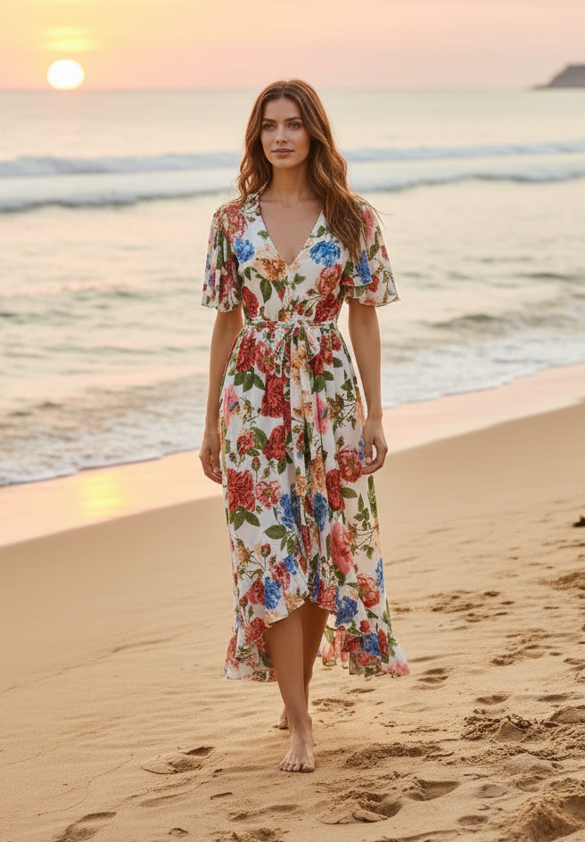 Boho Kimono Long Dress, Hippie Dress, Long Bell Sleeves Dress, Bohemian Festival Ethnic Dress, Boho Dress, Beach Gypsy Adjustable Dress