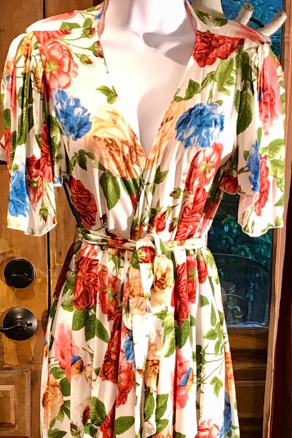 Boho Kimono Long Dress, Hippie Dress, Long Bell Sleeves Dress, Bohemian Festival Ethnic Dress, Boho Dress, Beach Gypsy Adjustable Dress
