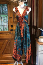 Boho Jumpsuit, Bohemian Clothing, Boho jumpsuit Harem Pants, Loose Yoga Festival Pants, Wide Leg Women Festival Pants, Hippie Summer Romper