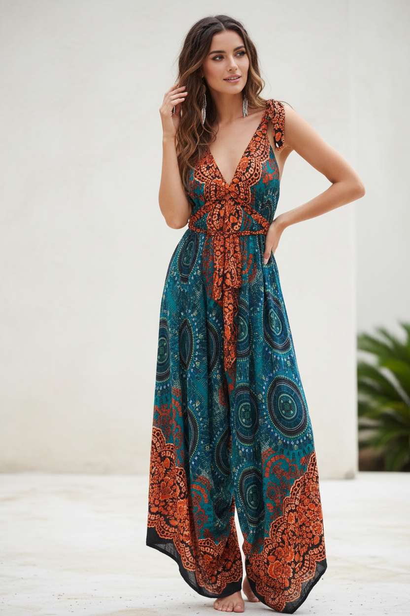 Boho Jumpsuit, Bohemian Clothing, Boho jumpsuit Harem Pants, Loose Yoga  Festival Pants, Wide Leg Women Festival Pants, Hippie Summer Romper