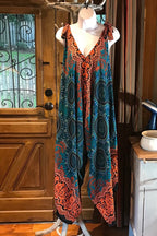 Boho Jumpsuit, Bohemian Clothing, Boho jumpsuit Harem Pants, Loose Yoga Festival Pants, Wide Leg Women Festival Pants, Hippie Summer Romper