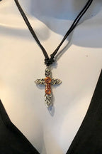 Cross Metal Copper Pendant Necklace/Chakra Necklace/ BoHo Necklace/ Cross Pendant/ Festival Jewelry/ Copper Pendant/ Spiritual Jewelry Gifts