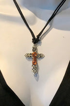Cross Metal Copper Pendant Necklace/Chakra Necklace/ BoHo Necklace/ Cross Pendant/ Festival Jewelry/ Copper Pendant/ Spiritual Jewelry Gifts