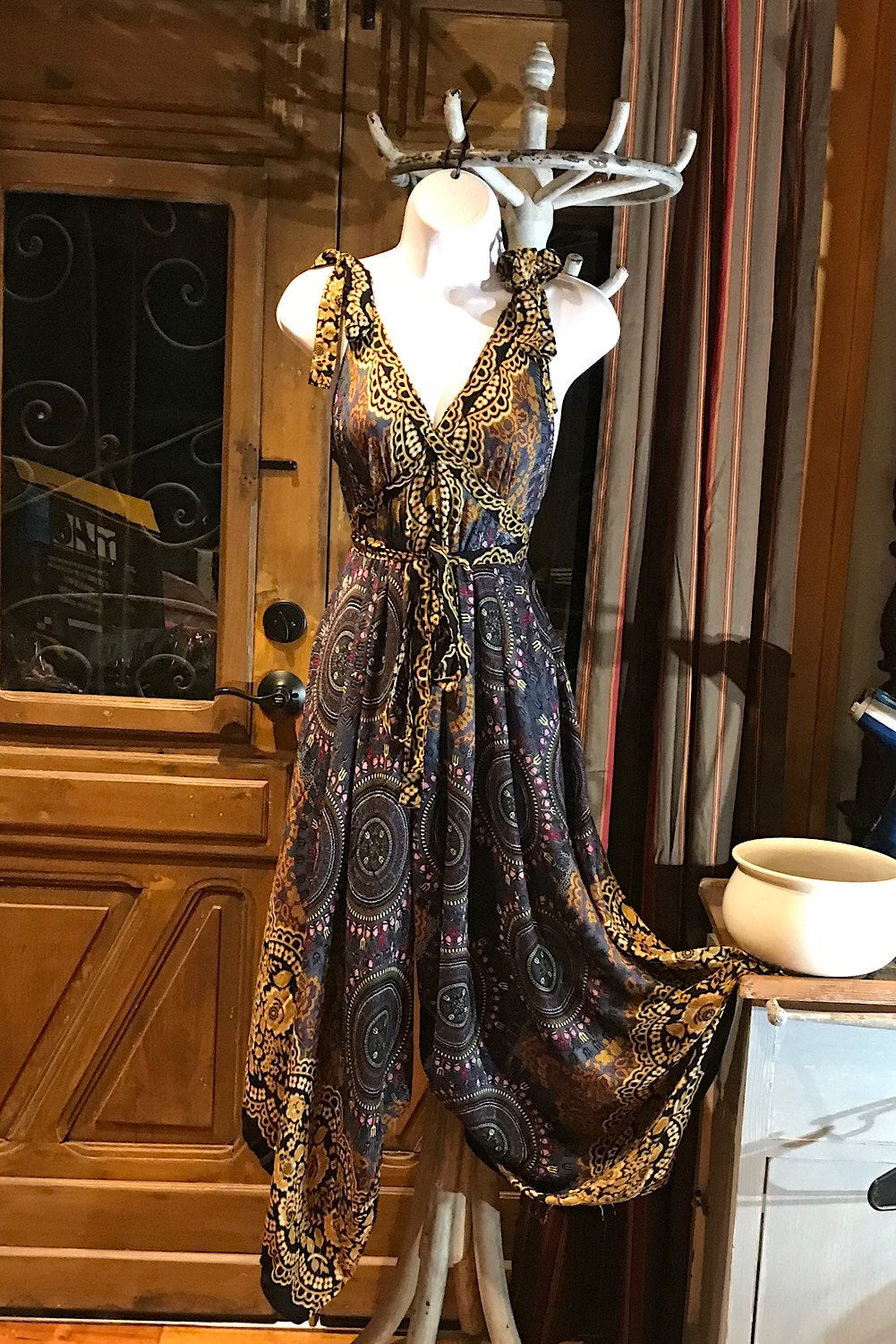 Boho Jumpsuit, Bohemian Clothing, Boho jumpsuit Harem Pants, Loose Yoga Festival Pants, Wide Leg Women Festival Pants, Hippie Summer Romper