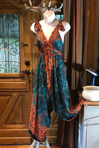 Boho Jumpsuit, Bohemian Clothing, Boho jumpsuit Harem Pants, Loose Yoga Festival Pants, Wide Leg Women Festival Pants, Hippie Summer Romper