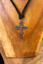 Cross Metal Copper Pendant Necklace/Chakra Necklace/ BoHo Necklace/ Cross Pendant/ Festival Jewelry/ Copper Pendant/ Spiritual Jewelry Gifts