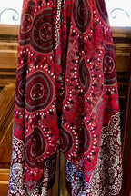 Maroon Rayon Boho Jumpsuit: Loose Fit Festival Romper