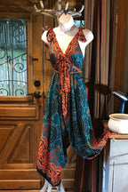 Boho Jumpsuit, Bohemian Clothing, Boho jumpsuit Harem Pants, Loose Yoga Festival Pants, Wide Leg Women Festival Pants, Hippie Summer Romper