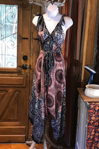 Boho Jumpsuit, Bohemian Clothing, Boho jumpsuit Harem Pants, Loose Yoga Festival Pants, Wide Leg Women Festival Pants, Hippie Summer Romper