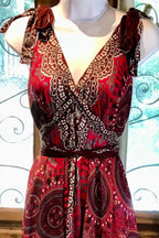 Maroon Rayon Boho Jumpsuit: Loose Fit Festival Romper