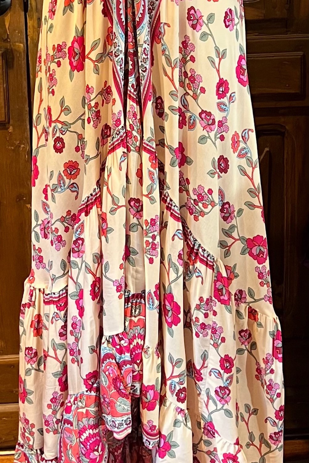 Boho Ruffle Long Dress, Hippie Dress, Open back Dress, Bohemian Festival Ethnic Dress, Boho Chic Dress, Beach Halter Ruffle Gypsy Dress