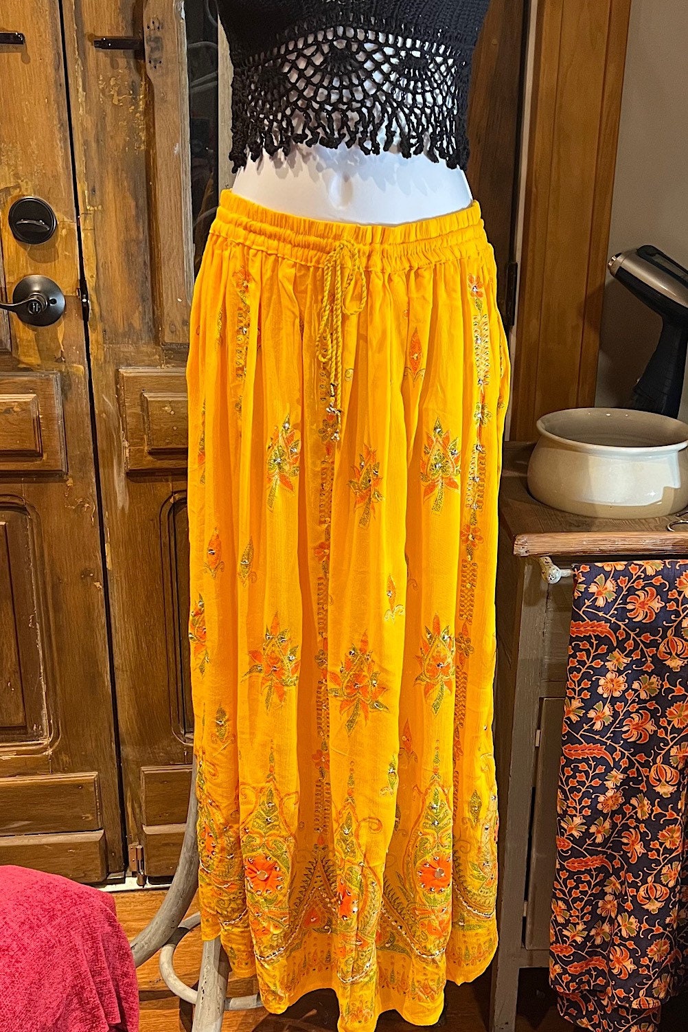 Sequined, Ethnic, Hippie, Festival, Bohemian skirt, additional view 5 from Ariel La Boutique