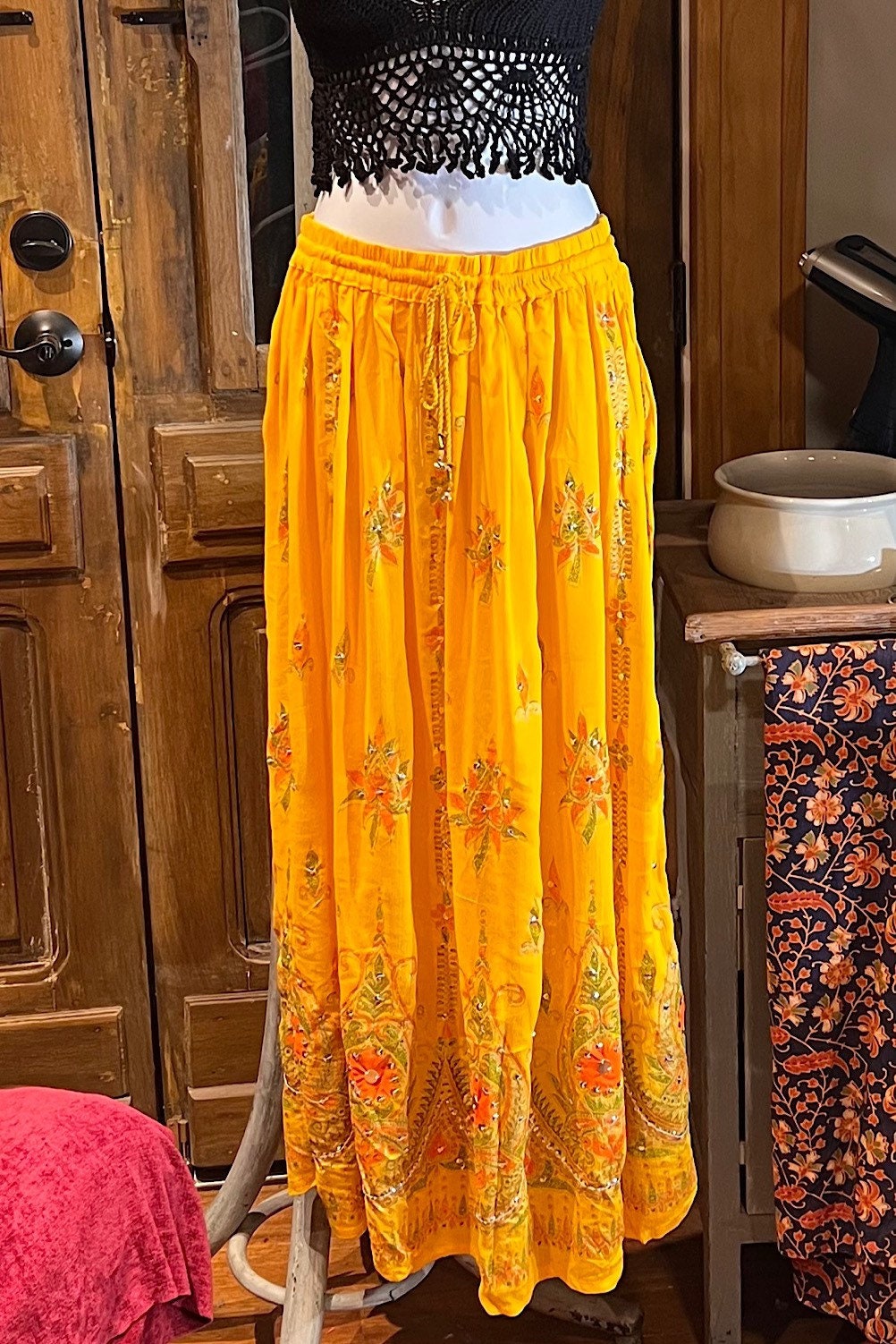 Sequined, Ethnic, Hippie, Festival, Bohemian skirt, additional view 8 from Ariel La Boutique