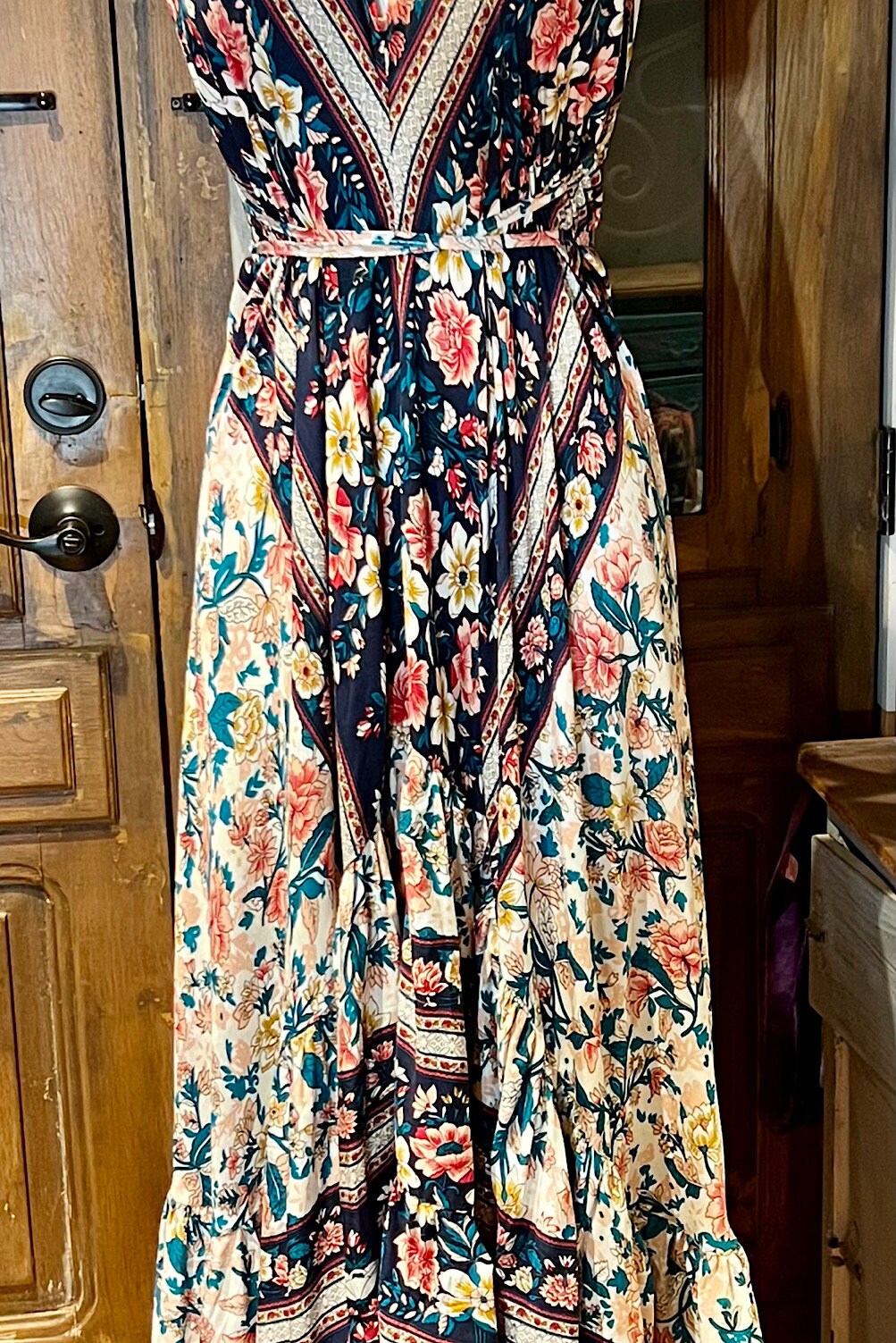 Boho Ruffle Long Dress, Hippie Dress, Open back Dress, Bohemian Festival Ethnic Dress, Boho Chic Dress, Beach Halter Ruffle Gypsy Dress