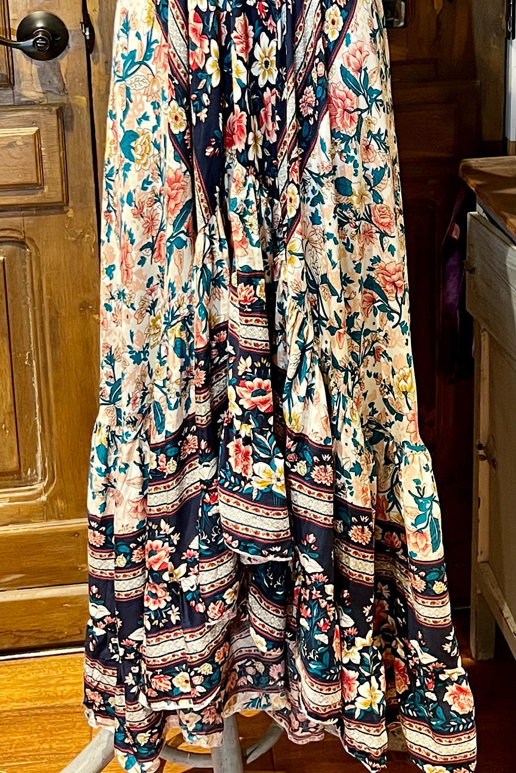 Boho Ruffle Long Dress, Hippie Dress, Open back Dress, Bohemian Festival Ethnic Dress, Boho Chic Dress, Beach Halter Ruffle Gypsy Dress