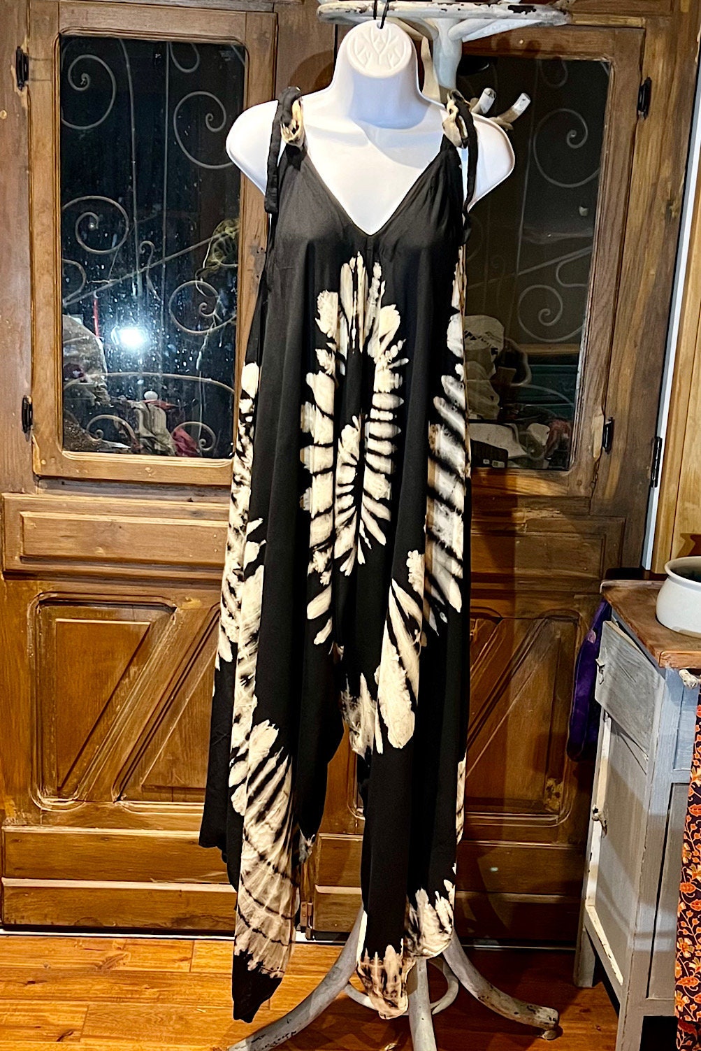 Boho Tie Dye Jumpsuit, Bohemian Clothing, Boho jumpsuit Harem Pants, Loose Yoga Festival Pants, Wide Leg Women Festival Pants, Hippie Pants