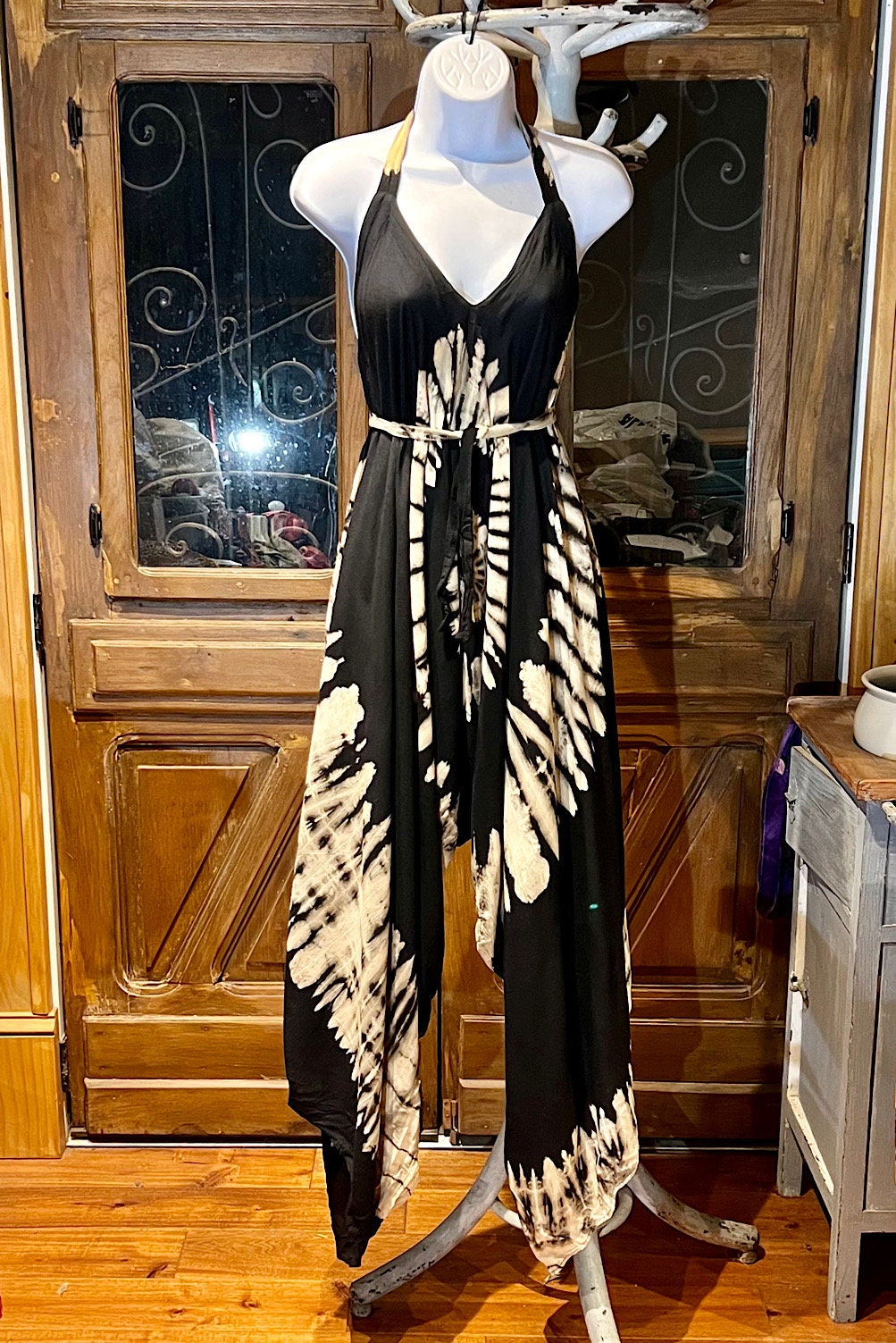 Boho Tie Dye Jumpsuit, Bohemian Clothing, Boho jumpsuit Harem Pants, Loose Yoga Festival Pants, Wide Leg Women Festival Pants, Hippie Pants