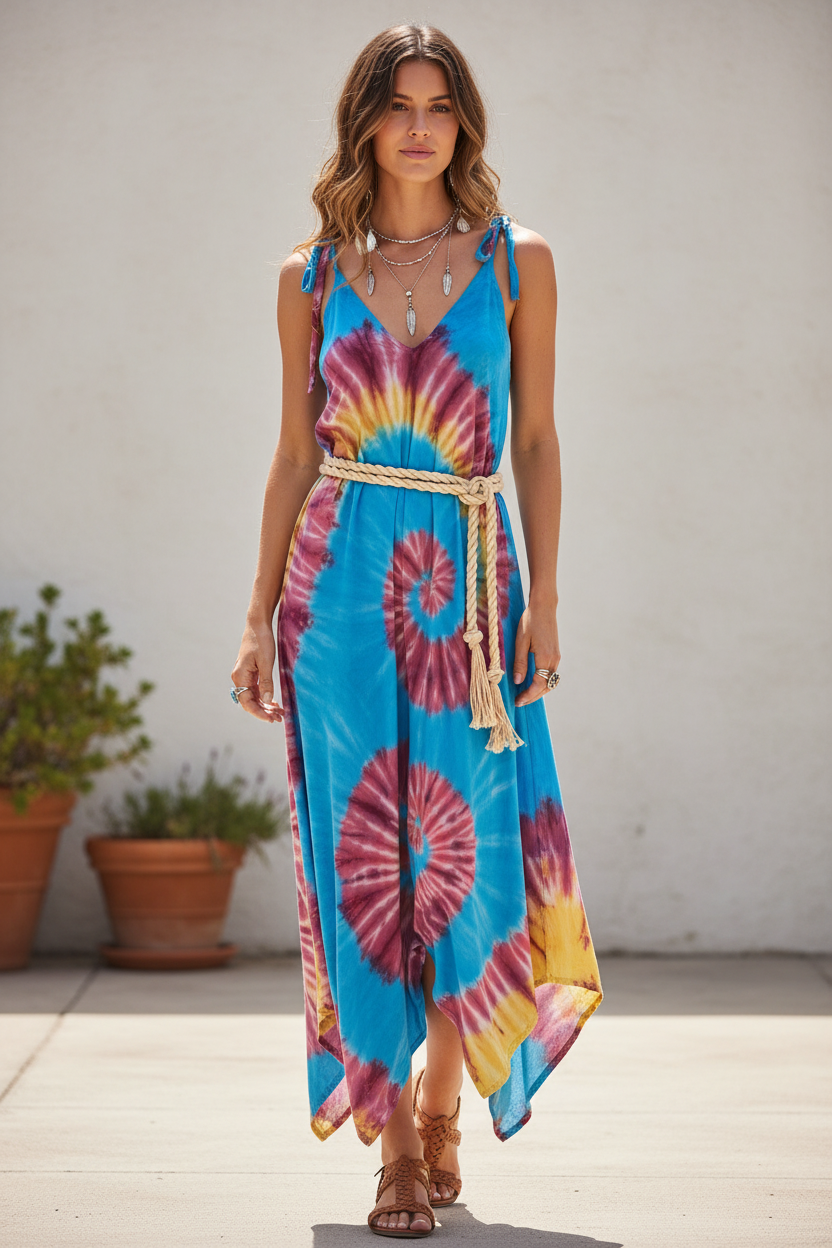 Boho Tie Dye Jumpsuit, Bohemian Clothing, Boho jumpsuit Harem Pants, Loose Yoga  Festival Pants, Wide Leg Women Festival Pants, Hippie Pants